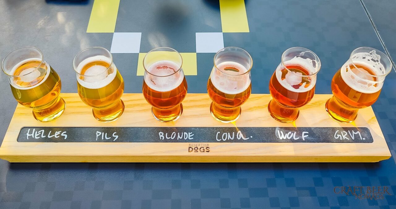 Craft beer in Slovenia: Reservoir Dogs and Pelicon Brewery Tasting plate in Reservoir Dogs brewery | Craft beer in Slovenia: Reservoir Dogs and Pelicon Brewery | Craft Beer Nomads
