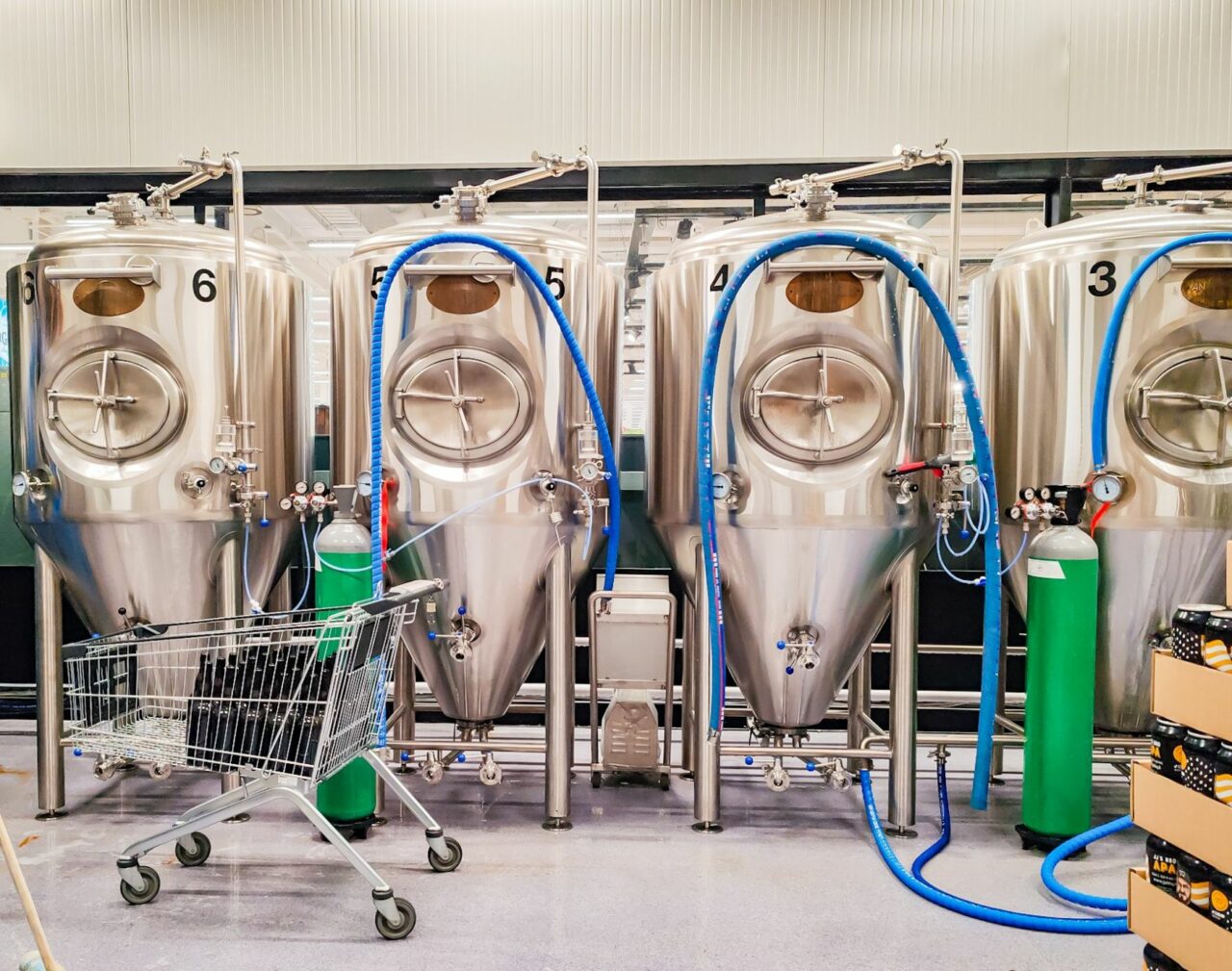 Beer tanks in Himo brewery | Craft beer in Finland: Panimo Himo in Pirkkala | Craft Beer Nomads